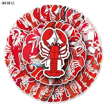 10/30/50pcs Bonito Red Lobster Adesivos de Animais DIY Carro Portátil Mala de Skate Guitar Cartoon Graffiti Adesivo Garoto Presente Brinquedo
