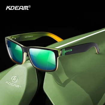 KDEAM Retangular Polarizada Óculos de sol Mens ao ar livre Esportes de Condução de Óculos de Sol para homens Fotossensíveis UV400 Masculino Gafas De Sol