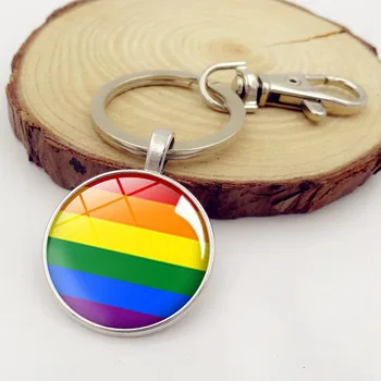 Tendências De Moda Do Orgulho Gay Arco-Íris Gem Chaveiro Anel Chave Do Carro, Carteira, Bolsa, Acessórios Fundamentais Chave De Cadeia