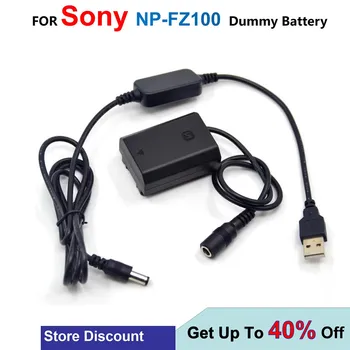NP-FZ100 VG-C3EM Fictício Bateria+Banco de Alimentação de 5V USB Cabo Adaptador Para Sony Alpha A9 A7RM3 A7RIII A7M3 ILCE-9 A6600 A7M4 Câmara