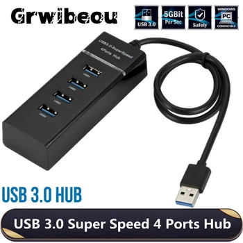 Grwibeou CONCENTRADOR USB 3.0, 4 Portas Divisor de Alta Velocidade Splitter USB Adaptador de Expansor de Cabo Para PC Desktop Laptop Adaptador HUB USB