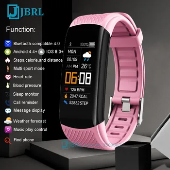 C5 Smart Watch Homens Mulheres Smartwatch de Fitness Tracker frequência Cardíaca de Suspensão Inteligente pulseira de Esporte Eletrônico Para IOS Android Smart-assistir