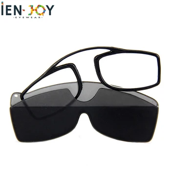 IENJOY Mini Pegajoso Óculos de Leitura Clipe Nasal em Presbiopia Óculos Homens Mulheres Vidro Sem Moldura Preta de Alta Qualidade de Óculos de Leitura