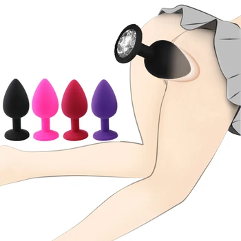Em Silicone macio Anal Butt Plug Massageador os Brinquedos Sexuais para Homens Mulheres Casais Anal Treinador Plug Anal Erótica Mini Bullet Vibrador