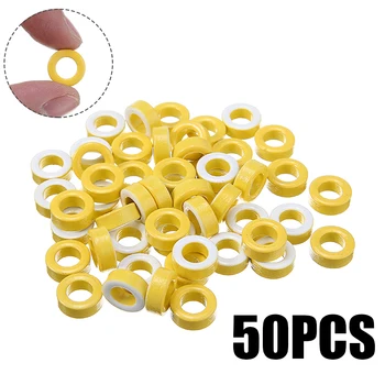 50pcs Toroid Núcleos de Ferrite T50-26 Amarelo Branco Anel de Ferro Para Núcleos de Transformadores de Potência Indutores de 7,5 mm de Diâmetro Interno