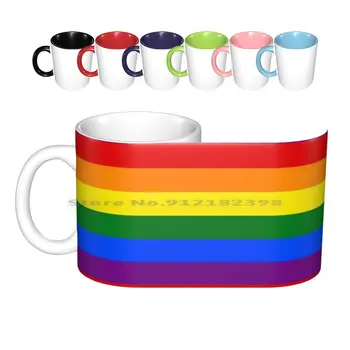 A Parada Do Orgulho Gay Bandeira Do Arco-Íris De Cerâmica, Canecas De Café, Xícaras De Chá De Leite Em Caneca Gay Lgbt Lgbtqia Lgbtqip Lésbicas, Bissexual, Pansexual Não Binários
