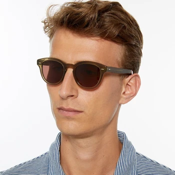 2020 Vintage, Óculos de sol Polarizados Homens de Cary Grant, Clássico, retro Marca Designer OV5413 exterior Rodada de acetato de Óculos de Sol das Mulheres