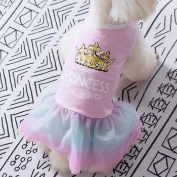 Moda Gato De Estimação Vestidos Princess Dress Verão Cão Roupa Saia Floral Para Pequenas E Médias Cães Gato Dos Desenhos Animados Veste Traje De Estimação Saia