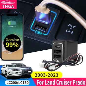 Para Toyota de Carregamento USB Plug PD Tipo C Carregamento Rápido Interface Land Cruiser 200 Prado 150 LC150 LC200 Modificação Acessórios