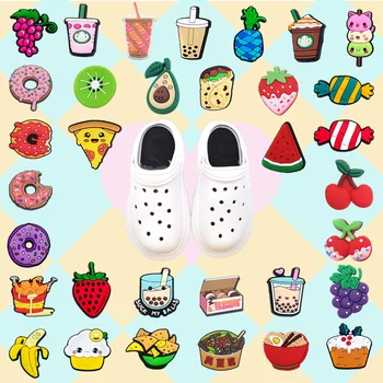 Cartoon Jibz de PVC, Sapato de Decoração Nova Fruta Comida Série Croc Encantos de Festa infantil Presentes Sapata de Acessórios