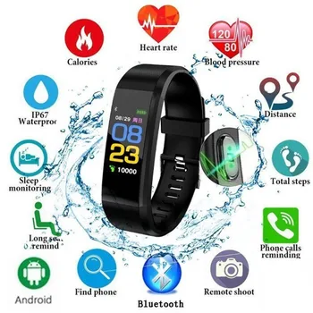 Smart Pulseira de Esporte da frequência Cardíaca Pressão Arterial de Fitness Smartband Faixa do Punho do Relógio do perseguidor de ajuste de bit relógios