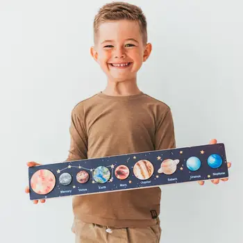 Crianças Sistema Solar Brinquedo 3D Puzzle Espaço de Estrelas, Planetas Ciência Criativo Quebra-cabeça de Madeira de Ciências do Modelo de Brinquedos