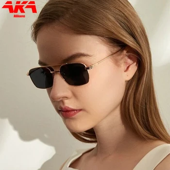 AKAgafas Pequena Armação Óculos De Sol Das Mulheres 2021 Nova Marca De Luxo Gradiente Eléctrico De Óculos De Sol Das Mulheres Do Vintage Metal Gafas De Sol Hombre