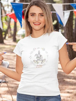 Bambi Estética Bonito Tambor de Impressão Ropa Tumblr Mujer Espanha Moda Verão Camisa Casual Disney Tops Dropship 2022 das Mulheres T-Shirt