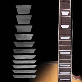 OOTDTY Fina Trapézio Fretboard Decalque Marcador de Embutimento Adesivo Para Guitarra Acústica