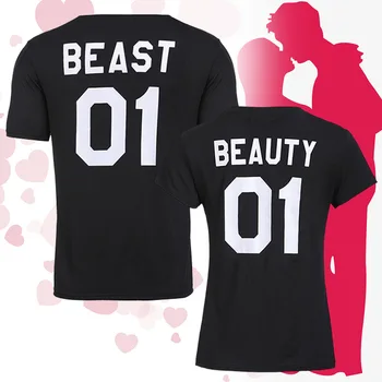 Rainha de rei Casais T-Shirt BESTA BELEZA de Impressão Casal Camiseta de Verão, Moda, Mulher T-shirt Casual O-Tops com Decote Amantes da Camiseta