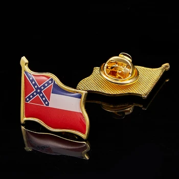 EUA, Mississippi, Estado de Bandeira Pin de Lapela Banhado a Ouro Emblema&Pin Multicolor Broche de 1,9 cm*2,1 cm