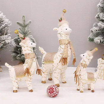 Bonito Criativo De Natal De Alpaca, Lhama De Pelúcia, Brinquedos Do Animal De Pelúcia Ovelhas De Pelúcia Bonecas Para Crianças, Natal, Ano Novo Decorações Presentes