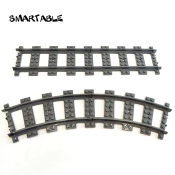 Smartable Comboio Ferroviário de Retas e Curvas de Blocos de Construção de peças DIY Brinquedos Compatível com as Principais Marcas 53401/53400 de Trem da Cidade 10pcs/lot