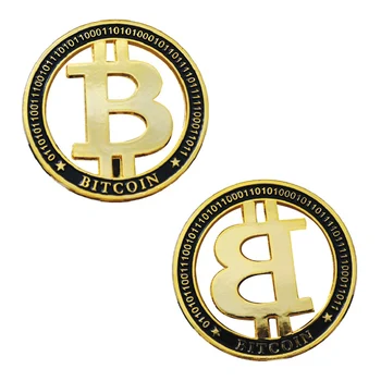 Banhado a ouro Bitcoin a Moeda Desafio Lembranças Moedas Oco Moeda de Pouco Moeda Medalha Emblema Antigo Colecionável Lembranças e presentes