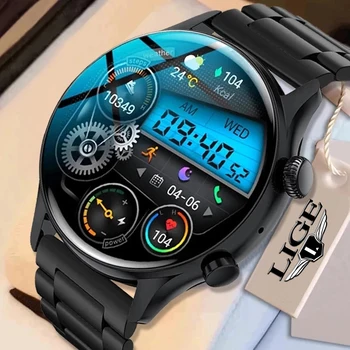LIGE AMOLED 390*390 Tela HD NFC Smart Watch Mulheres Sempre No Ecrã de Chamada Bluetooth Relógios de Homens IP68 Impermeável Smartwatch 2022