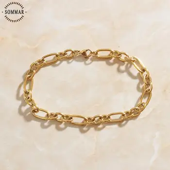 SOMMAR Quente Dom 18KGP 2020 fahion venda de Ouro cor 21cm Namorada goma para pulseiras circular âncora jóias