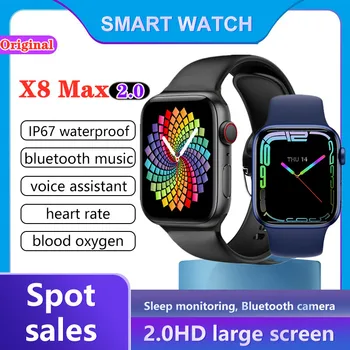 5/10 PCS Original X8 Max 2.0 Atacado Smart Watch X8max SmartWatch 2.0 polegadas de Marcação Bluetooth Esportes Sono Monitoramento de freqüência Cardíaca