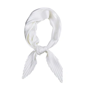 2020 Plissado Lenço de Seda Mulheres Literário Clássico Retro Selvagem Decorativos Feminino Marca de Luxo Bufanda Mujer lenço branco