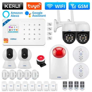 KERUI W181 Sistema de Alarme wi-FI Alarme GSM Smart Kit de Casa de Tuya Suporte Smart Alexa Sensor de Movimento Detector de Sirene sem Fio