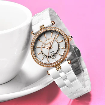Reloj De Dama SUNKTA Quartzo Mulheres Relógios de Cerâmica Mulheres Relógios de alto Luxo da Marca Senhoras Boutique Pulseira Relógio Feminino relógio