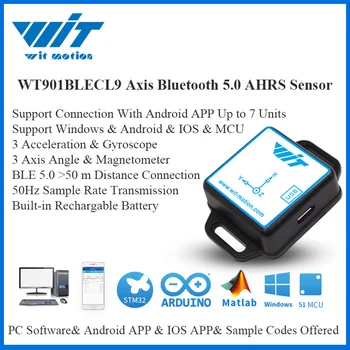 WitMotion Bluetooth BLE 5.0 de Baixo consumo, 50m WT901BLECL 9 Eixo do Sensor de Ângulo de + de Aceleração do Giroscópio + Magnetómetro Para PC/Android