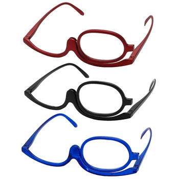 Lupas De Maquiagem Leitura De Vidro Dobrável Óculos De Cosméticos Geral, Vermelho, Azul, Preto