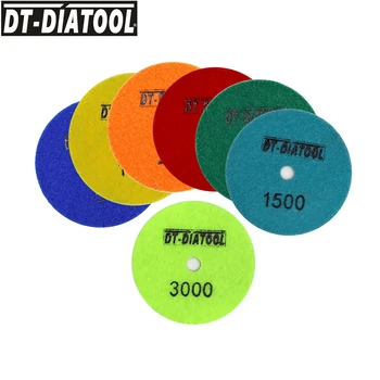 DT-DIATOOL 6pcs/pk Seco Almofadas de Polimento de Resina Bond Flexível Para o Mármore Cerâmica 4