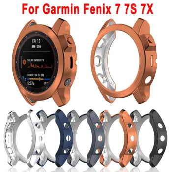 Assista Caso Capa Protetora Para o Garmin a descrição de fenix7 Fenix 7S 7X Tpu Macio Smartwatch à prova de Choque Chapeamento do Protetor de Shell