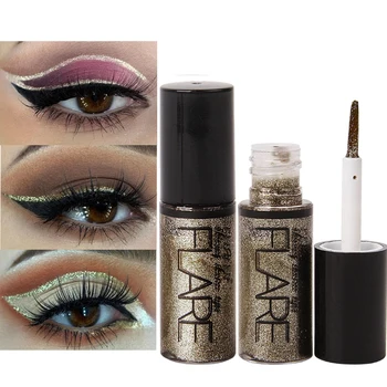 Glitter Eyeliner 5 Cores Impermeável Pigmento Prata Rosa De Ouro Líquido, Lápis De Olho Maquiagem Cosméticos De Longa Duração Brilhante Eyeliners
