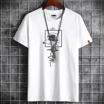 2022 mais nova T-Shirt para Homens de Roupas de Fitness Branco O Pescoço Anime do Homem de T-shirt Para homens de grandes dimensões S-6XL Novos Homens T-shirts Gótico Punk