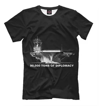 De 90.000 Toneladas de Diplomacia Novo Engraçado Homens T-shirt Rússia Exército de Energia Camisas de Curto Casual 100% ALGODÃO O-Pescoço