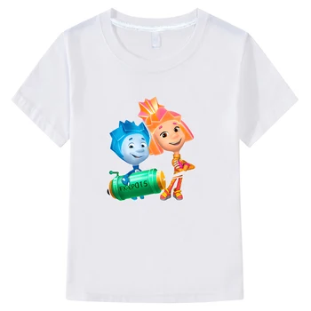 Roupas de meninas A Fixies Camisa de T de Crianças dos desenhos animados T-Shirt Crianças Engraçado Manga Curta Tops do Verão dos Meninos Gráfica Tees 100%Algodão Topo
