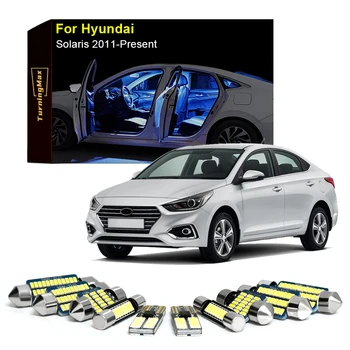 Canbus Iluminação Interior Lâmpadas de LED Kit Para Hyundai Solaris Hatchback De 2011-Agora Tronco Cúpula Mapa Luzes Interior Lâmpadas de Acessórios para carros