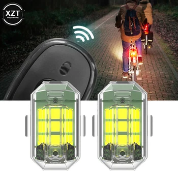 Controle Remoto sem fio Strobe Luz LED luz de Advertência 7 Cores Para Carro Moto Bicicleta RC Drone Flash Indicador de Posição da Lâmpada