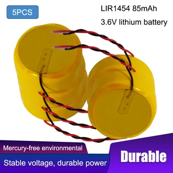 5PCS 3,6 V LIR1454 2 Par de Fios de ouvido, bateria de iões de Lítio Botão Bateria Recarregável sem Fio Bluetooth fone de ouvido Bateria Botão