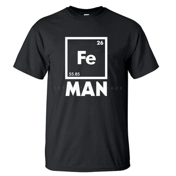 Ferro De Ciência Da T-Shirt Engraçada Química Camisa Fe Tabela Periódica Tee 2022 Verão Homens Quentes Da Venda T-Shirts De Algodão De Manga Curta Camiseta
