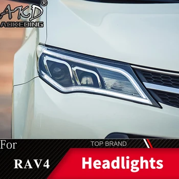 Lâmpada de cabeça Para o Carro RAV4 2014-2016 Faróis de Nevoeiro Luzes Diurnas de led DRL H7 LED Bi Xenon Lâmpada RAV 4 Acessórios do Carro