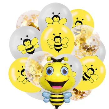 10pcs Abelha Balões Decorações Kit de Látex Bumblebee Pontos de Balões, Confetes Balão de Casamento, Festa de Aniversário, chá de Bebê de Festas