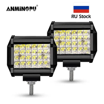 ANMINGPU 12V 24V LED Spot de Inundação Combinação De 4 de 7 Polegadas LED de Trabalho Barra de Luz para Fora da Estrada Caminhão 4x4 Atv Barco Carro Barra Faróis de LED