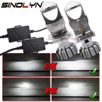 Sinolyn H4 Bi LED Mini Projetor de Lentes de Faróis Canbus EMC Farol do DIODO 5500K Carro Lâmpadas Para Moto Acessórios Carro