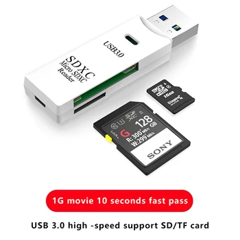 2 EM 1 Leitor de Cartão do USB 3.0 SD TF Leitor de Memória de Alta Velocidade Multi-Escritor cartão Adaptador de Flash da Unidade de Acessórios do Portátil