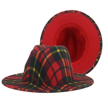 Chapéus para Mulheres Fedoras Homens de Chapéu Panamá Manta de Retalhos Caps Masculino Casamento Decorar Senhores Vermelho Preto Fedora Caput Femme Bonnet
