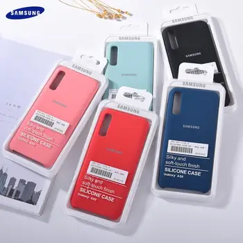 Original Galaxy A40 A20 A30 A30S Caso de Silicone Líquido de Toque Suave e Sedoso, Acabamento Capa Protetora Para Samsung A50 A50S A70 A70S