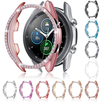Bling Case para Samsung Galaxy Watch 3 41 & 45MM Smart Watch Mulheres Garota de Jóias de Diamante de Cristal Protetor de pára-choque de Cobertura